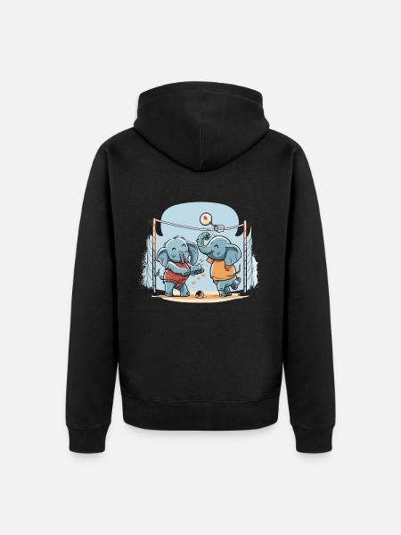 Elephant Spike - Unisex Premium Organic Zip Hoodie - black