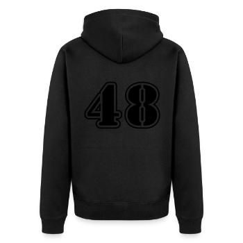 Symbole numérique 48 - Veste à capuche bio Premium Unisexe - noir - Dos - Nico (187cm)