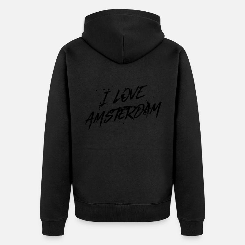 J’aime Amsterdam - Veste à capuche bio Premium Unisexe - noir