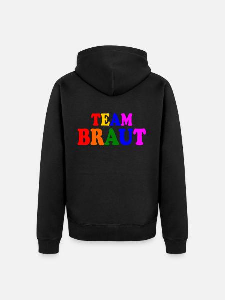 Team braut - Unisex Premium Bio Zip Hoodie - Schwarz