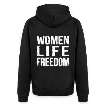Women life freedom - Veste à capuche bio Premium Unisexe - noir - Dos - Nico (187cm)