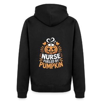 Infirmière alimentée par la citrouille Infirmière aux épices de citrouille - Veste à capuche bio Premium Unisexe - noir - Dos - Nico (187cm)