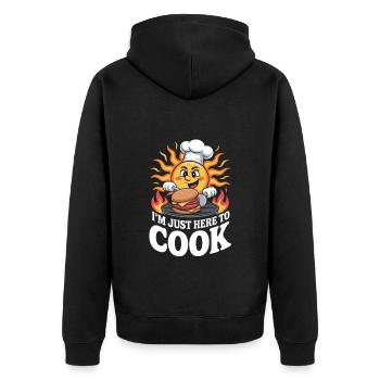 Je suis juste ici pour cuisiner les coups de soleil - Veste à capuche bio Premium Unisexe - noir - Dos - Nico (187cm)
