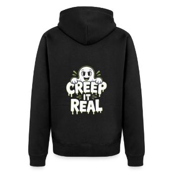 Creep It Real Halloween - Unisex Premium Organic Zip Hoodie - black - Back - Nico (187cm)