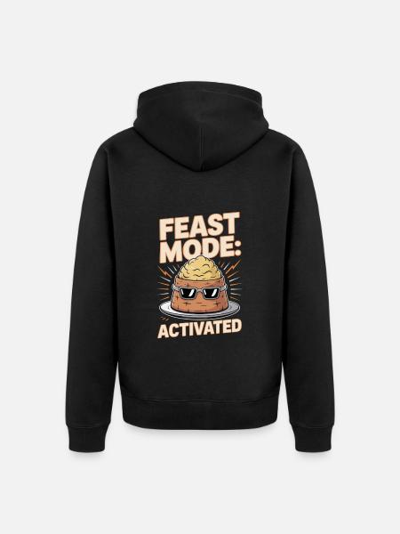 Feast Mode Activated Thanksgiving - Unisex Premium Organic Zip Hoodie - black