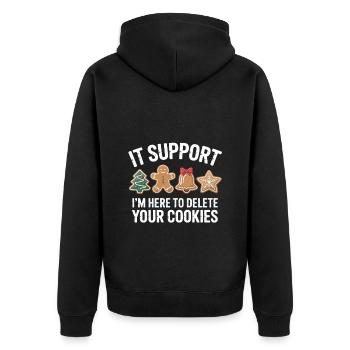 Im An IT Im Here To Delete Your Cookies Christmas - Unisex Premium Organic Zip Hoodie - black - Back - Nico (187cm)