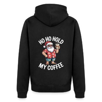 Ho Ho Hold My Coffee Noël - Veste à capuche bio Premium Unisexe - noir - Dos - Nico (187cm)