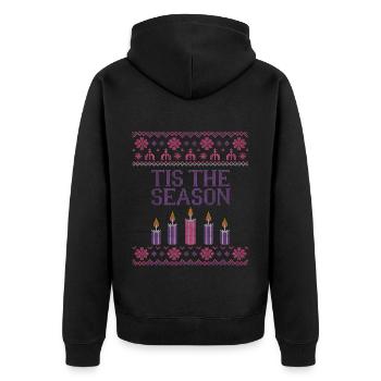 Tis The Season Advent Lenten Season Christmas - Unisex Premium Bio Zip Hoodie - Schwarz - Hinten - Nico (187cm)