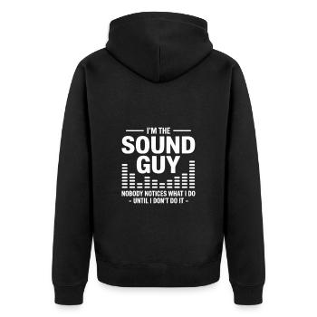 I’m The Sound Guy Funny Audio Engineer - Unisex Premium Bio Zip Hoodie - Schwarz - Hinten - Nico (187cm)