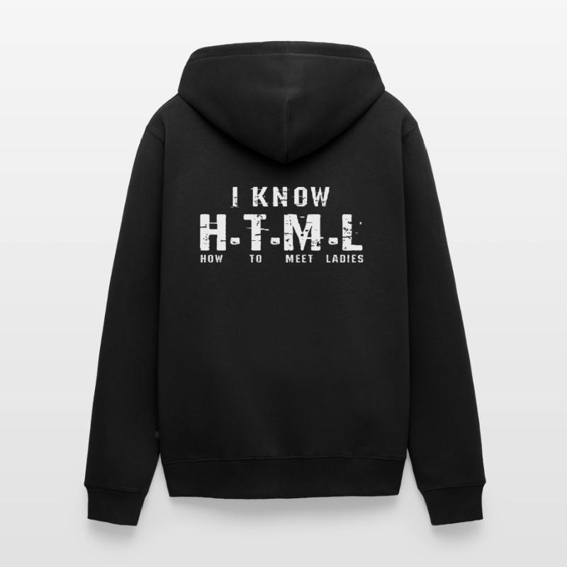 HTML Programmierer Unisex Premium Bio Zip Hoodie