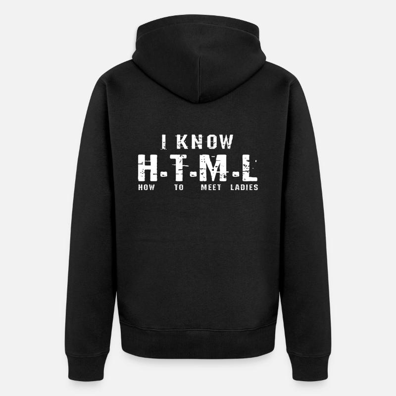 Programmeur HTML - Veste à capuche bio Premium Unisexe - noir