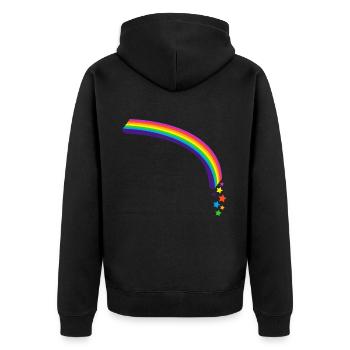 Kidcore Rainbow Stars Bright Colors Gift - Unisex Premium Organic Zip Hoodie - black - Back - Nico (187cm)