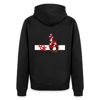 Love is Love - Unisex Premium Organic Zip Hoodie - black - Back - Nico (187cm)
