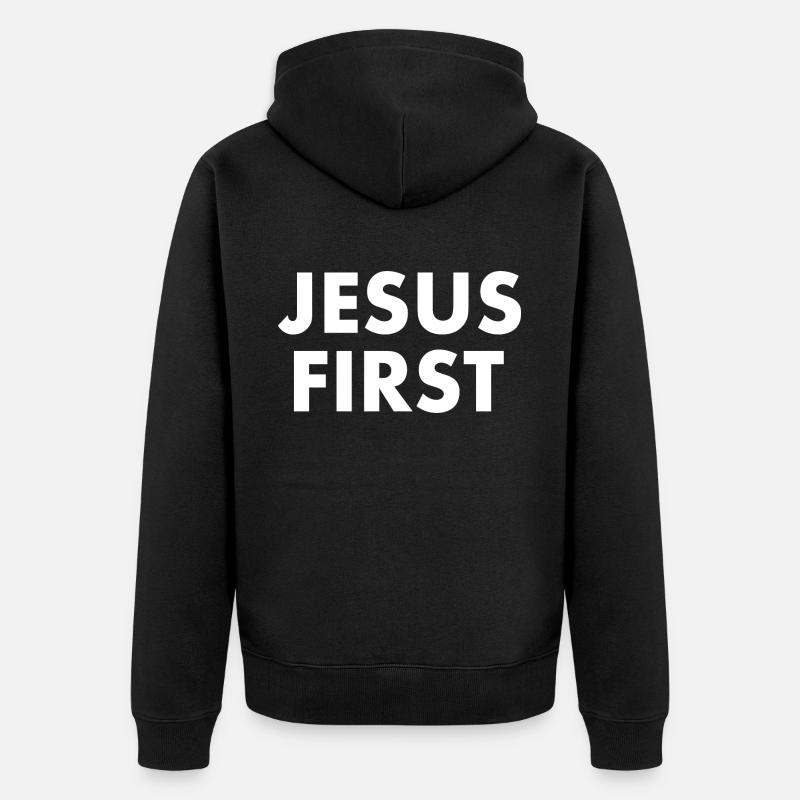 Jesus first - Veste à capuche bio Premium Unisexe - noir