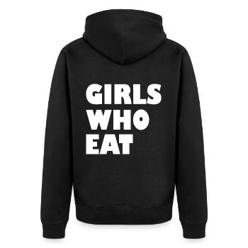 Girls who eat - Unisex Premium Bio Zip Hoodie - Schwarz - Hinten - Nico (187cm)