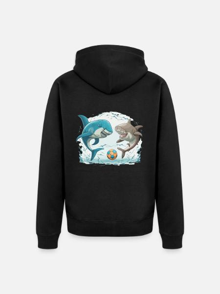 Shark Kick - Unisex Premium Organic Zip Hoodie - black