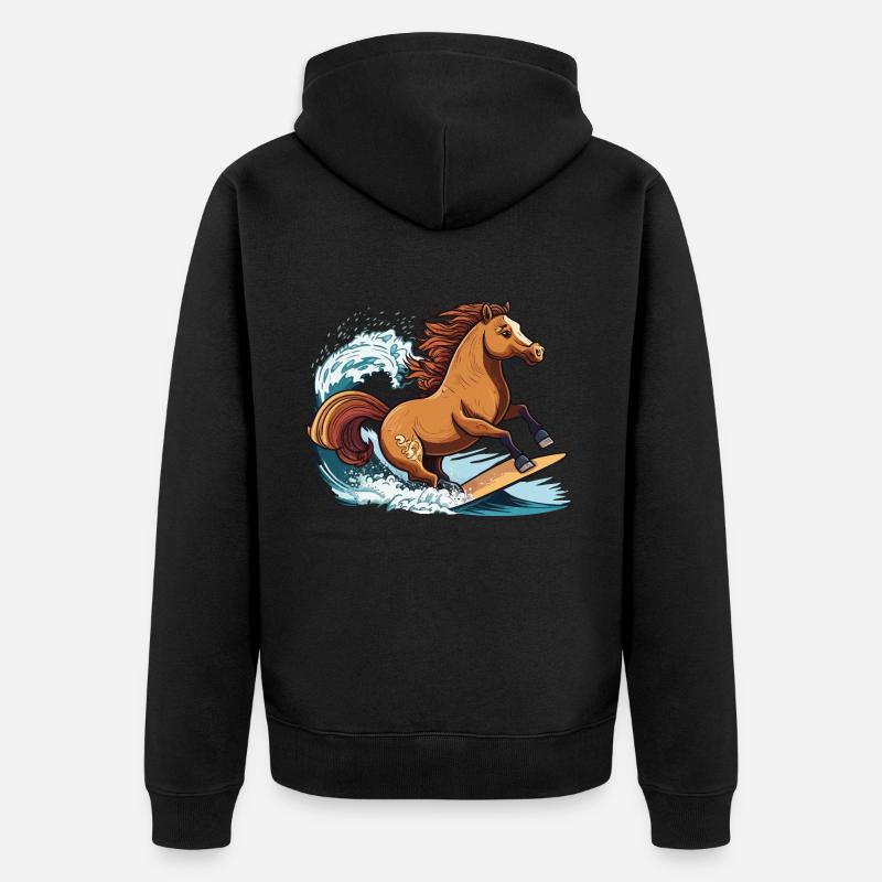 Cheval de surf - Veste à capuche bio Premium Unisexe - noir