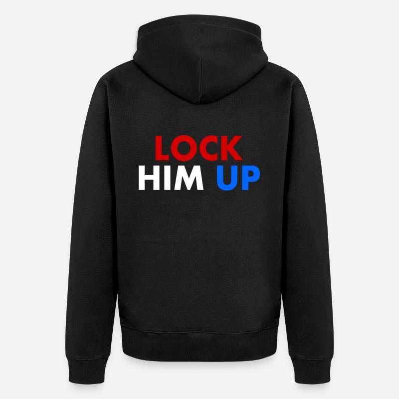 Lock him up - Unisex Premium Bio Zip Hoodie - Schwarz