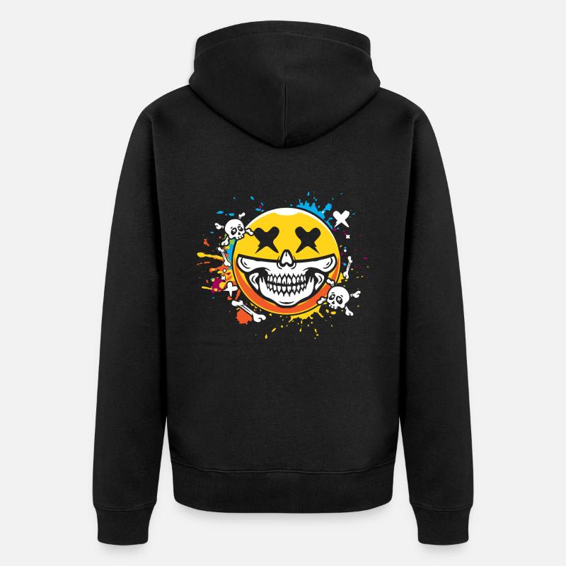 Crâne souriant - Veste à capuche bio Premium Unisexe - noir