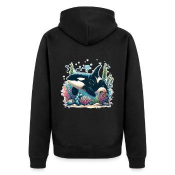 Orque Épaulard - Veste à capuche bio Premium Unisexe - noir - Dos - Nico (187cm)