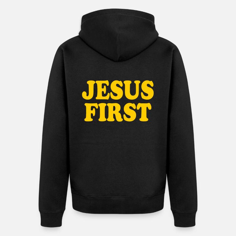 Jesus first - Veste à capuche bio Premium Unisexe - noir