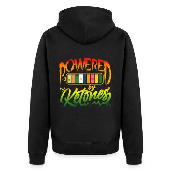 Régime cétose cétogène Power Keto diet prüvit - Veste à capuche bio Premium Unisexe - noir - Dos - Nico (187cm)