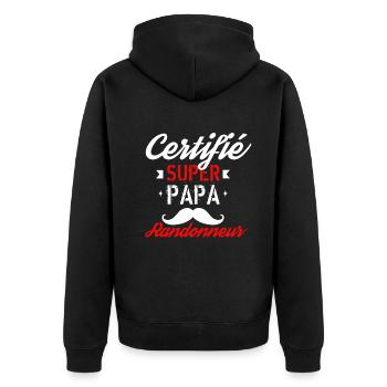 Certifié super papa randonneur - Veste à capuche bio Premium Unisexe - noir - Dos - Nico (187cm)