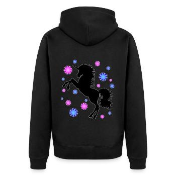 Ombre de licorne - Veste à capuche bio Premium Unisexe - noir - Dos - Nico (187cm)