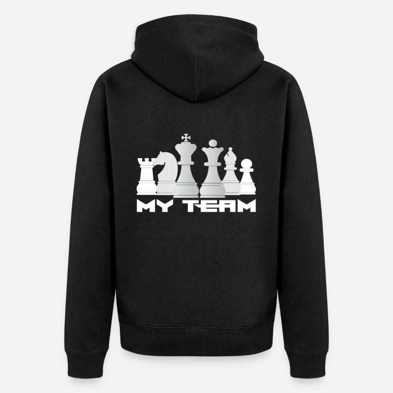Échecs - Veste à capuche bio Premium Unisexe - noir