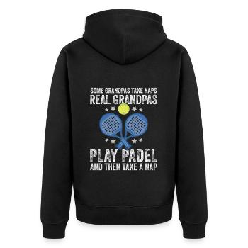 Einige Omas Machen Ein Nickerchen Echtes - Unisex Premium Bio Zip Hoodie - Schwarz - Hinten - Nico (187cm)