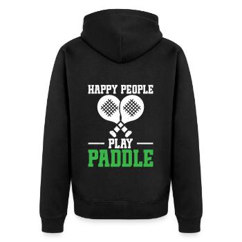 Glückliche Leute Spielen Paddel - Unisex Premium Bio Zip Hoodie - Schwarz - Hinten - Nico (187cm)