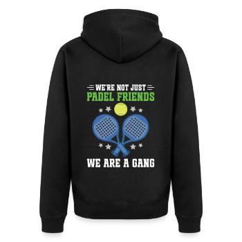 Nous ne sommes pas seulement des amis du padel, nous sommes un - Veste à capuche bio Premium Unisexe - noir - Dos - Nico (187cm)