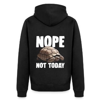 Some best friends never say a word, Sulcata - Unisex Premium Organic Zip Hoodie - black - Back - Nico (187cm)