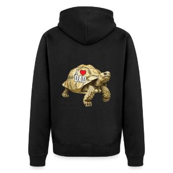 Show your love for dad at Turtle Speed - Unisex Premium Organic Zip Hoodie - black - Back - Nico (187cm)