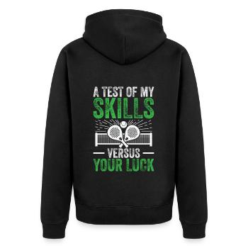 Un test de mes compétences par rapport aux vôtres - Veste à capuche bio Premium Unisexe - noir - Dos - Nico (187cm)