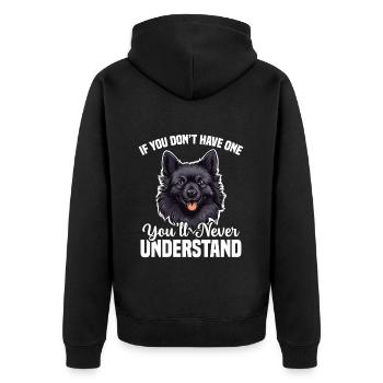 Wenn Sie Keinen Haben, Werden Sie Nie Verstehen - Unisex Premium Bio Zip Hoodie - Schwarz - Hinten - Nico (187cm)