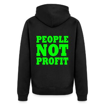 People not profit - Veste à capuche bio Premium Unisexe - noir - Dos - Nico (187cm)