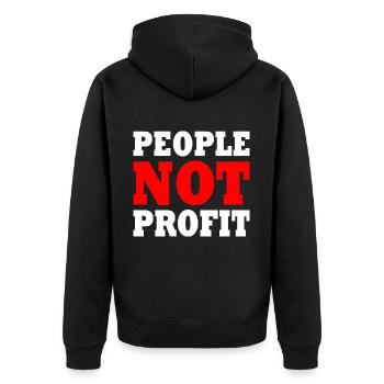 People not profit - Veste à capuche bio Premium Unisexe - noir - Dos - Nico (187cm)