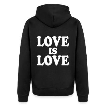 Love is love - Unisex Premium Organic Zip Hoodie - black - Back - Nico (187cm)