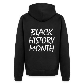 Black history month - Unisex Premium Bio Zip Hoodie - Schwarz - Hinten - Nico (187cm)