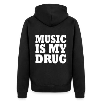 music is my drug - Veste à capuche bio Premium Unisexe - noir - Dos - Nico (187cm)