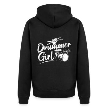 Cadeau de batteur de musicien de batterie cool - Veste à capuche bio Premium Unisexe - noir - Dos - Nico (187cm)