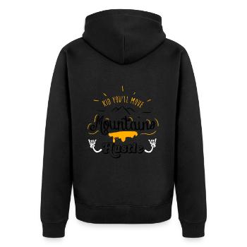 Hustle - Unisex Premium Bio Zip Hoodie - Schwarz - Hinten - Nico (187cm)