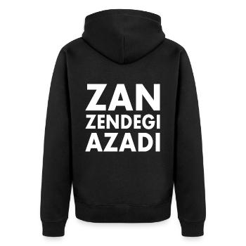 Zan zendegi azadi women life freedom - Veste à capuche bio Premium Unisexe - noir - Dos - Nico (187cm)
