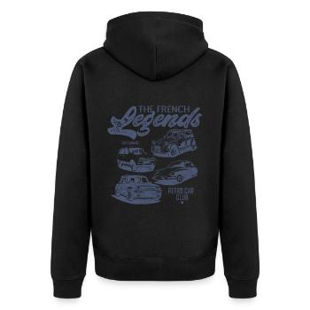 Voitures anciennes légendes française Vintage - Veste à capuche bio Premium Unisexe - noir - Dos - Nico (187cm)