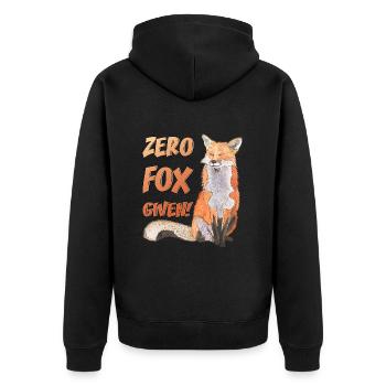 Zero Fox given No Fox given cute fox - Unisex Premium Organic Zip Hoodie - black - Back - Nico (187cm)