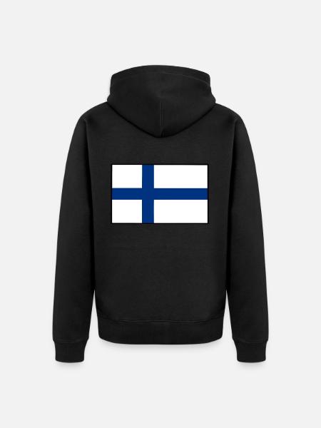 Finnish flag - Unisex Premium Organic Zip Hoodie - black