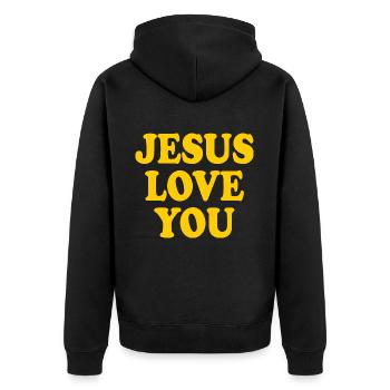 Jesus love you - Veste à capuche bio Premium Unisexe - noir - Dos - Nico (187cm)