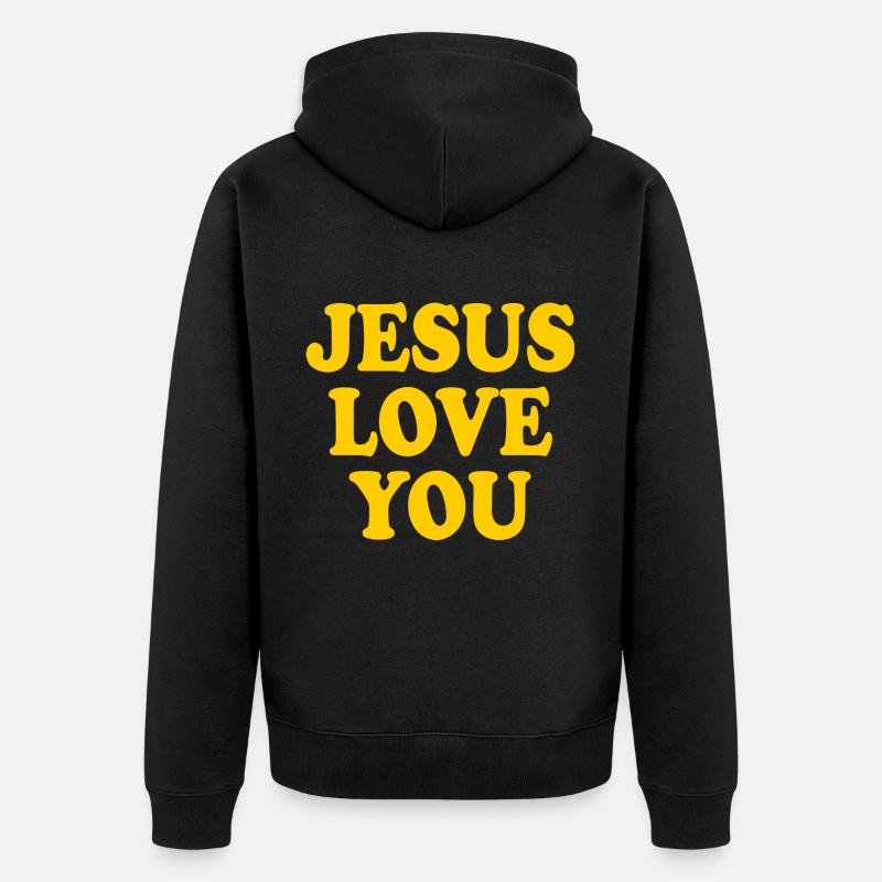 Jesus love you - Veste à capuche bio Premium Unisexe - noir