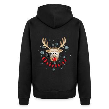 Joyeux renne de Noël - Veste à capuche bio Premium Unisexe - noir - Dos - Nico (187cm)